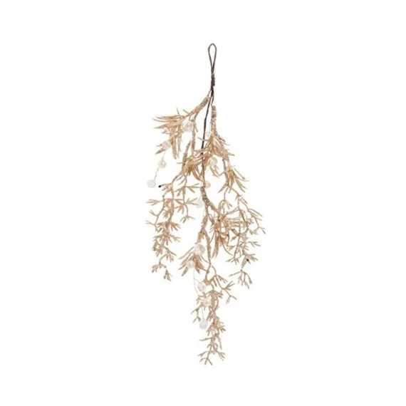 Selyemvirág ág kristállyal, glitteres, akasztós 38 cm
