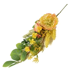 Selyemvirág ág Babarózsával, Hortenziával 50 cm