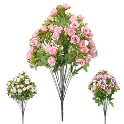 Selyemvirág bokorrózsa csokor 55 cm 3féle