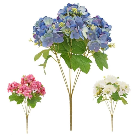 Selyemvirág csokor hortenzia 45 cm 3féle