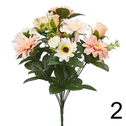 Selyemvirág csokor rózsa, dália 41 cm 3féle