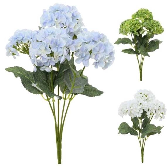 Selyemvirág hortenzia csokor 42 cm 3féle