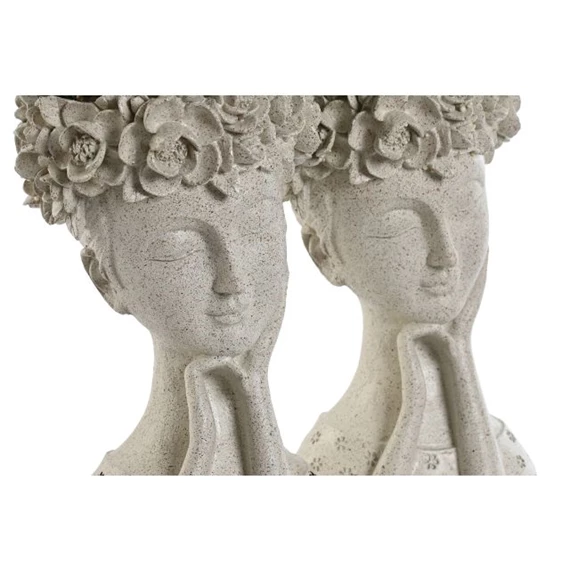 Selyemvirág női fej kaspóban 17x18x35 cm 2 féle