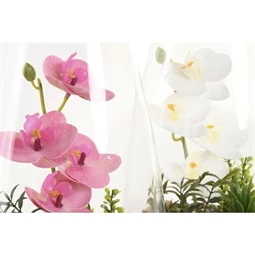 Selyemvirág orchidea vázában 15x15x25 cm 2 féle