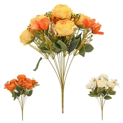 Selyemvirág pünkösdi rózsacsokor 50 cm 3féle