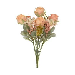 Selyemvirág Rózsacsokor Liliommal 38 cm