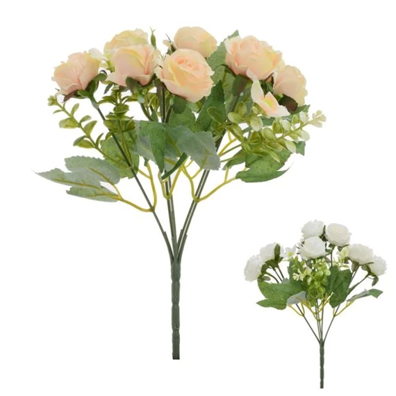 Selyemvirág rózsacsokor 26 cm 2féle