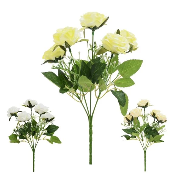 Selyemvirág rózsacsokor 26 cm 3 féle
