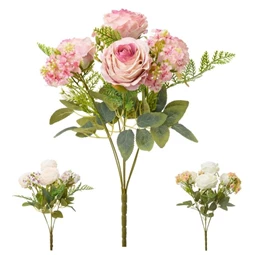 Selyemvirág rózsacsokor 41 cm 3 féle