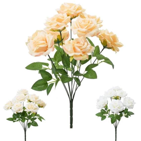 Selyemvirág rózsacsokor 43 cm 3 féle