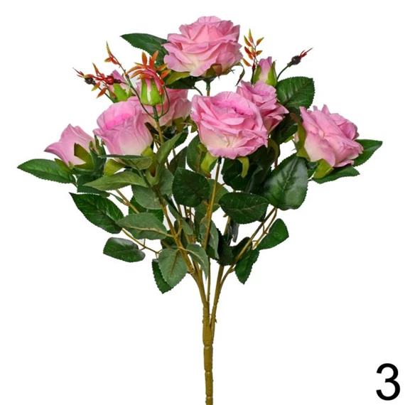 Selyemvirág rózsacsokor 45 cm 4féle