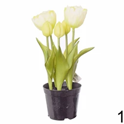 Selyemvirág tulipán kaspóban 24 cm