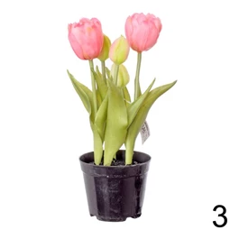Selyemvirág tulipán kaspóban 24 cm