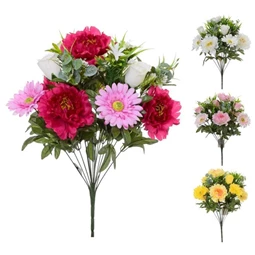 Selyemvirág gerbera csokor peóniával 57 cm 4 féle