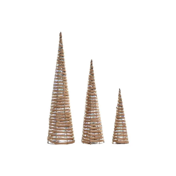 Stilizált fenyő szett LED-es 20x20x80 cm S/3