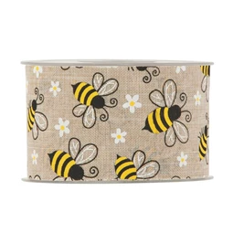 Szalag méhecskés, virágos 63 mm x 20 m