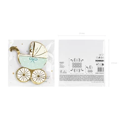 Szalvéta babakocsi tiffany kék 14x15 cm S/20