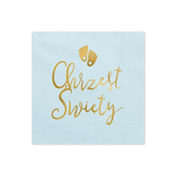 Szalvéta chrzest święty 33x33 cm világoskék S/12