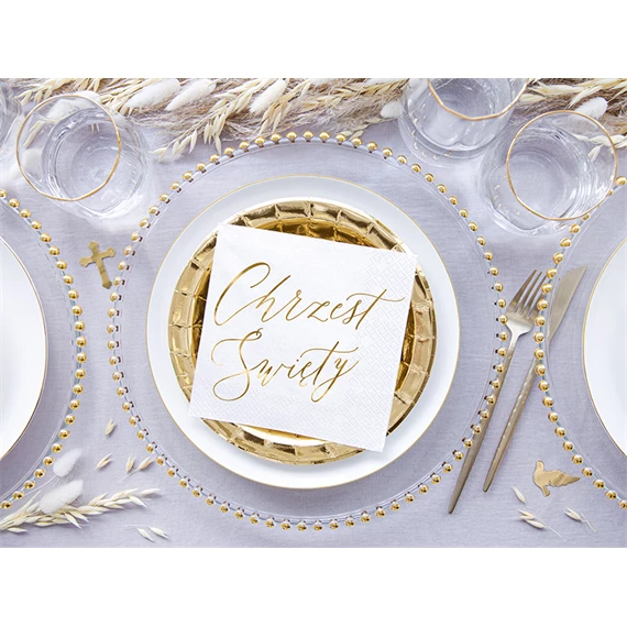 Szalvéta chrzest święty fehér 33x33 cm S/20