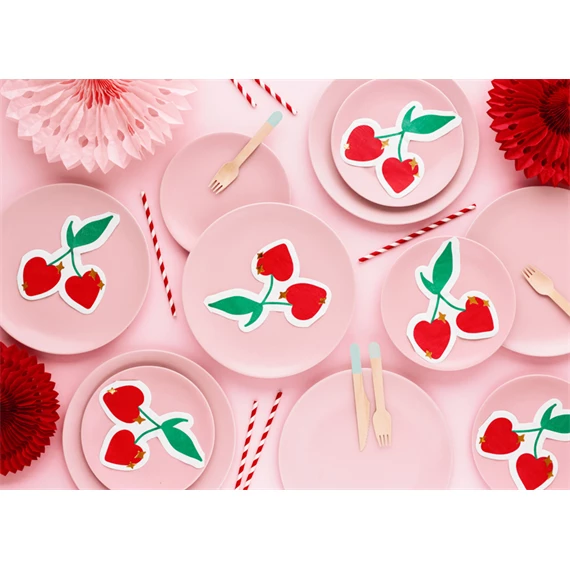 Szalvéta cseresznye mintás, vegyes, 13,5x16 cm S/20