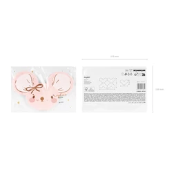 Szalvéta egér, világos rózsaszín, 16x10 cm S/20