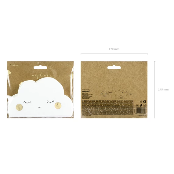 Szalvéta felhő 16x9,5 cm S/20