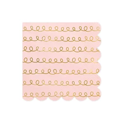 Szalvéta mintás nyomattal világos púderrózsaszín 32x32 cm S/20