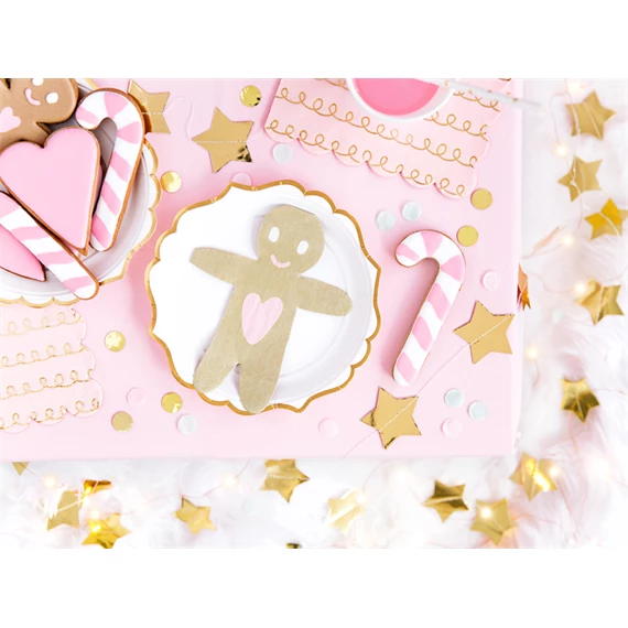 Szalvéta mintás nyomattal világos púderrózsaszín 32x32 cm S/20