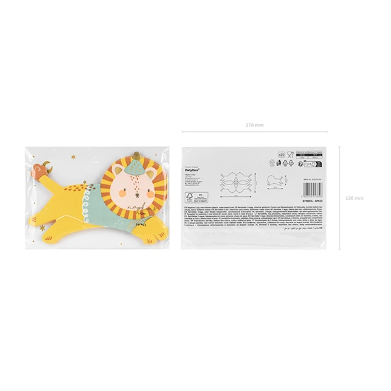 Szalvéta oroszlán mix 16x10 cm S/20