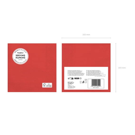 Szalvéta sötétvörös 33x33 cm S/20