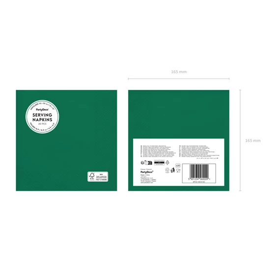 Szalvéta sötétzöld 33x33 cm S/20