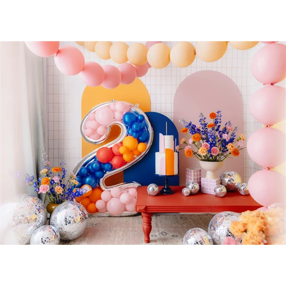 Számkeret 2-es latex lufikhoz 126 cm ezüst