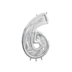 Számkeret 6-os latex lufikhoz 126 cm ezüst