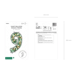 Számkeret 9-es latex lufikhoz 126 cm ezüst