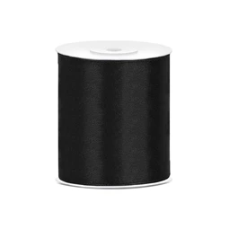 Szatén szalag fekete 100mm 25m