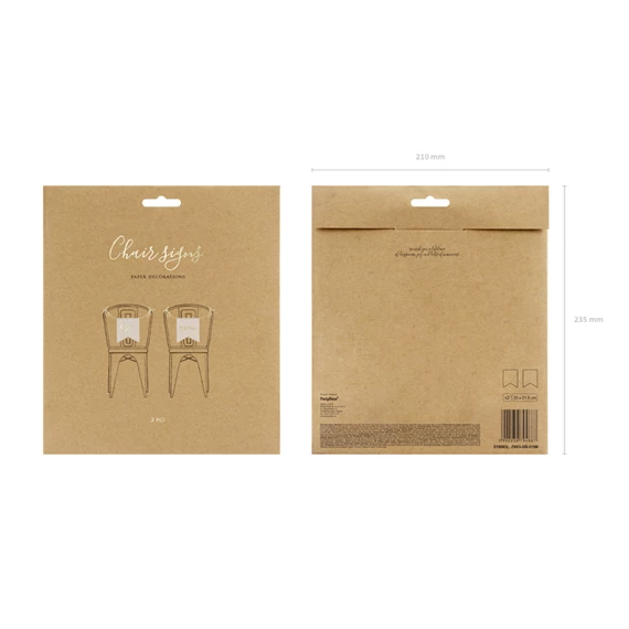 Szék jel Bride Groom arany 20 x 21,5 cm S/2