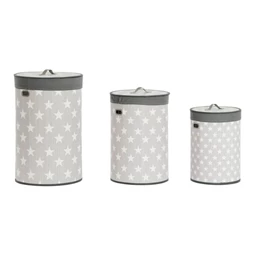 Szennyestartó szett csillagos 38x38x60 cm S/3