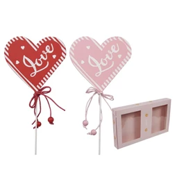 Szív "Love" felirattal, betűzős 8x7 cm S/12