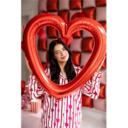 Szív alakú fólia lufi 86x83,5 cm piros