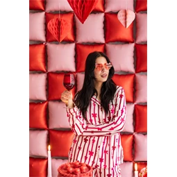 Szív alakú láng szemüveg, piros, 14,5 cm széles keret