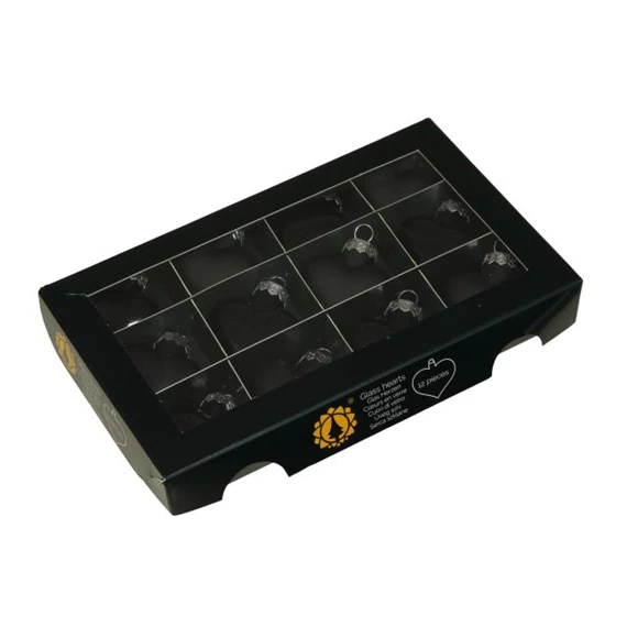 Szív 4 cm black S/12