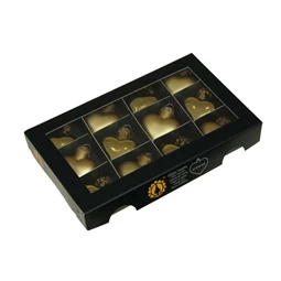Szív 4 cm bright gold combi S/12