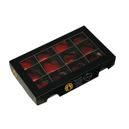 Szív 4 cm christmas red S/12