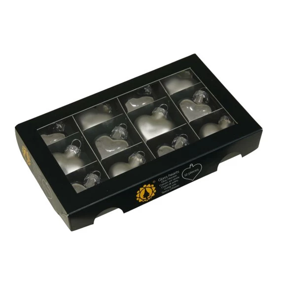 Szív 4 cm silver combi S/12