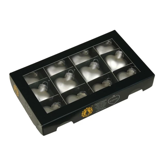 Szív 4 cm silver mat S/12