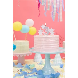 Születésnapi gyertya 3-as szám ezüst 7 cm