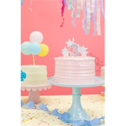 Születésnapi gyertya 3-as szám ezüst 7 cm