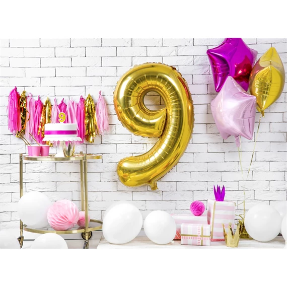 Születésnapi gyertya 9-es szám arany 7 cm