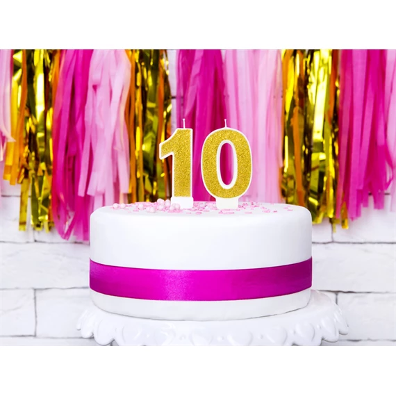 Szülinapi gyertya 0 szám arany 7 cm