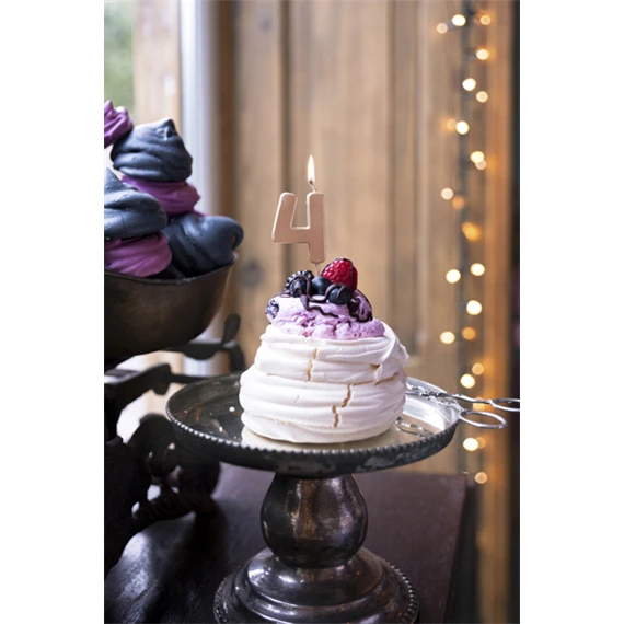 Szülinapi gyertya 4-es szám rózsaarany 4.5 cm